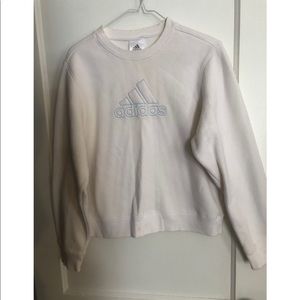 Adidas white crew neck sweatshirt
